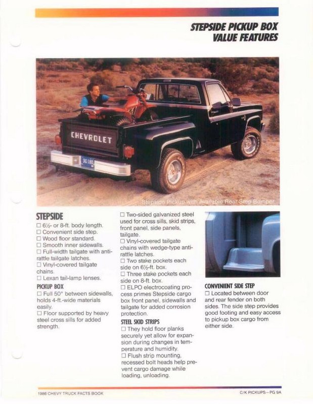 1986 Chevrolet Truck Facts Brochure Page 20